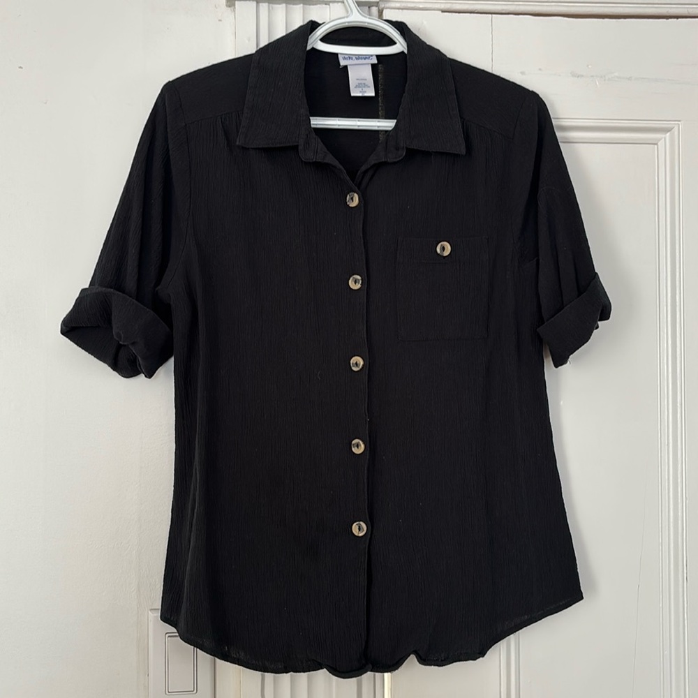 Black button up blouse